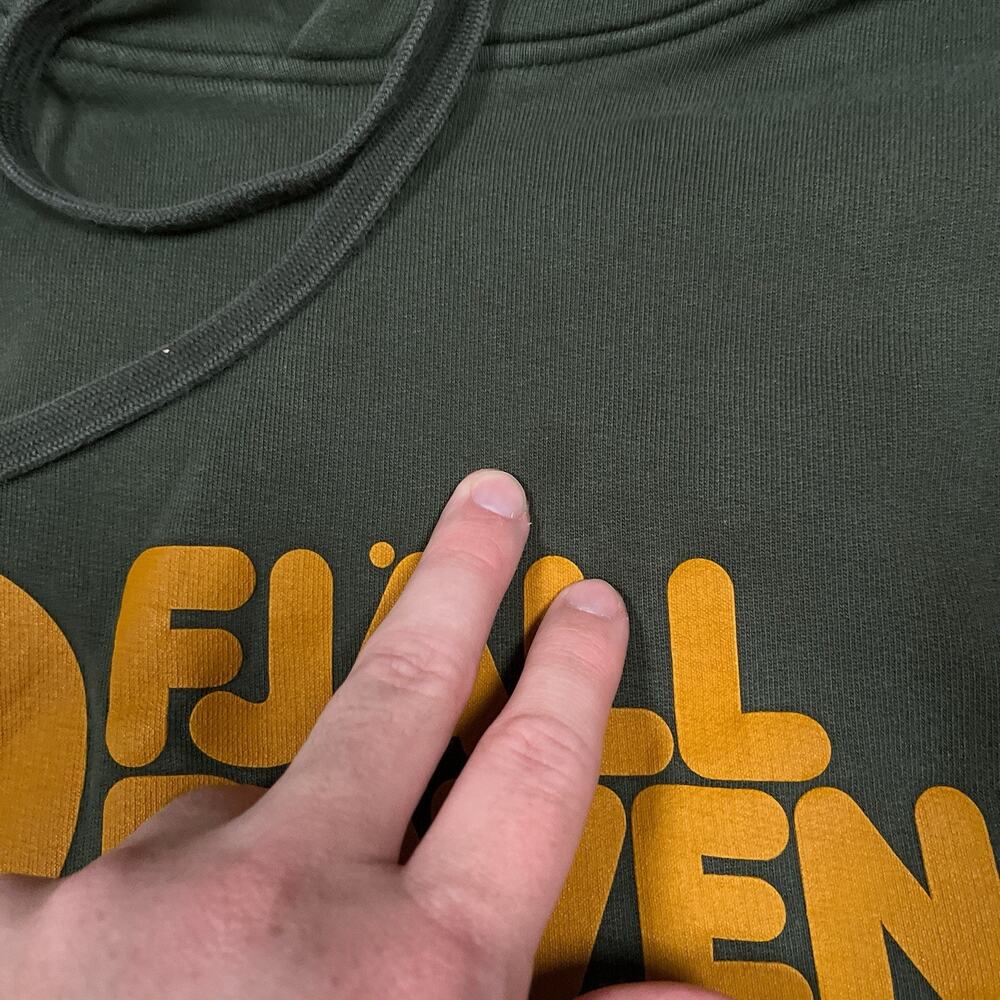 Fjallraven Logo Hoodie Mens Medium Green Pullover Sweatshirt Logo 84144 - Picture 7 of 8